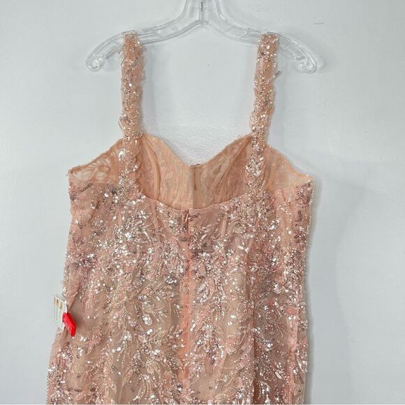 Mac Duggal 20559 Corset Bodice Floral Lace Embellished Gown, Pink, Plus Size 14 - Picture 6 of 15